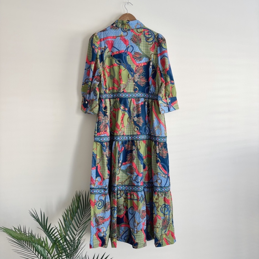 Gretchen Scott Damsel Olive Ditto Print Maxi Dress Large NEW NWT - Picture 5 of 9